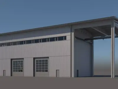 industrial building 3D model Textured