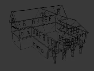 Town Hall Low-poly 3D model