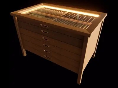 Jewelry Store Display Cabinet with Drawers 3D model