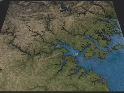 Baltimore - 3D Terrain Low-poly 3D model