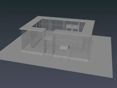 Concession stand kiosk shop 3D model