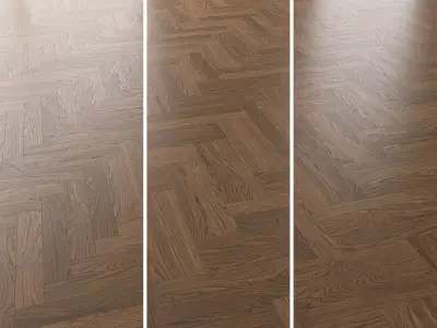 Parquet Oak Black Walnut Brushed set 2 3D model