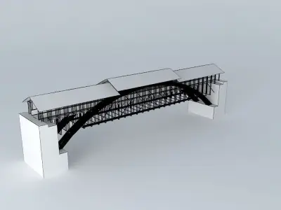 Bamboo bridge Free 3D model