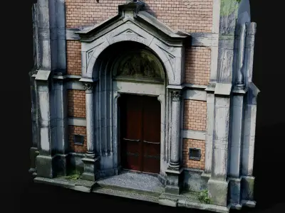 entrance ancient temple doors PBR photogrammetry Low-poly 3D model