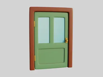 Cartoon Doors Collection 1 Low-poly 3D model