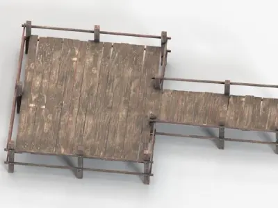 wood port Free low-poly 3D model
