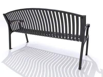 Metal Bench 2 Low-poly 3D model