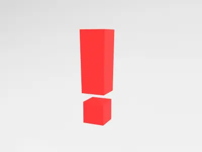 Exclamation Mark Symbol v1 001 Low-poly 3D model