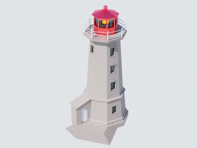 light house Low-poly 3D model