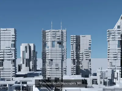 Sci-Fi Buildings Collection 3D Model Pack