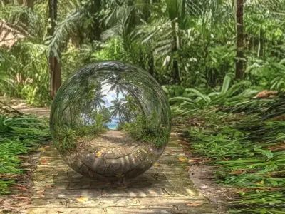 Tropical Jungle Beach Pat Low-poly 3D model