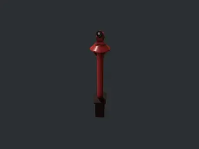 Red Beach Telescope Low-poly 3D model
