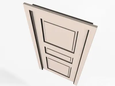 Carved Door Classic 06 Low-poly 3D model