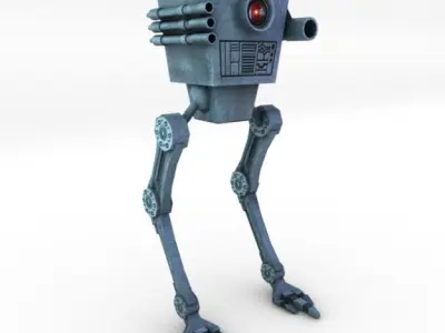 Futuristic robot 3D model