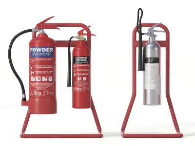 Fire Extinguishers Set 3D model