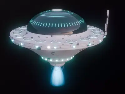 Futuristic UFO Spaceship SCI-FI Vehicle 3D model