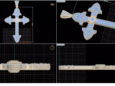 cross necklace 3D model