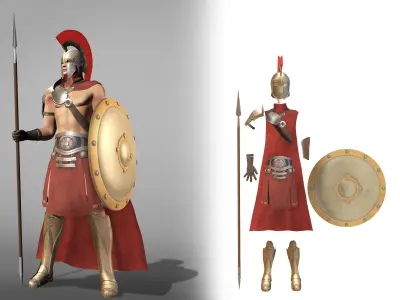 Roman Soldier Full Uniform Low-poly 3D model