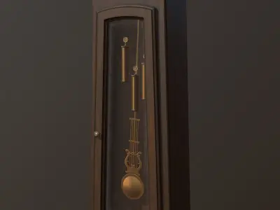Grandfather Clock Low-poly 3D model