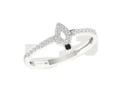 Light Weight White Gold Diamond Ring  -EZ LR-13 3D print model