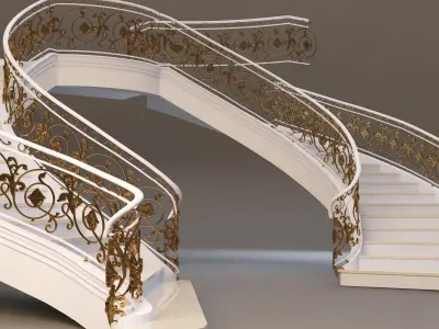 classical staircase 3 3D model