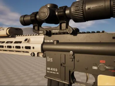 HK416D CAG Low-poly 3D model