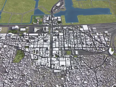 Tunis - 3D City Model Low-poly 3D model