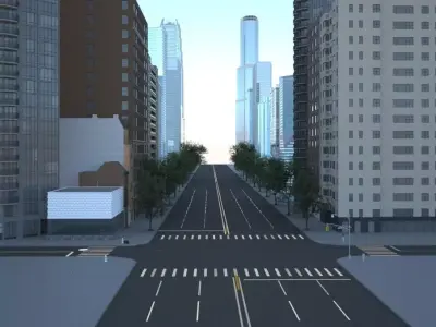 building street Low-poly 3D model