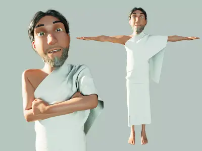 Muslim Man in Ehraam  Low-poly 3D model