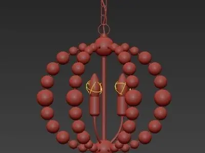 Chandelier Amber Bamboo Pendant 3D model purchase