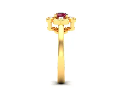 Solitaire Engagement Wedding Ring 3D print model 9