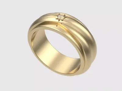 Single Stone Bold Design Ring JDBCo 3D print model