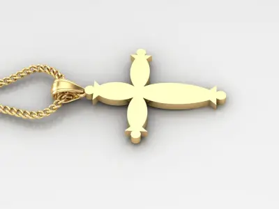 Light Gold 18K Cross Pendant 1CP075 3D print model