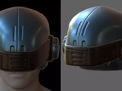 Helmet plastic mask protection 3D model Low-poly 3D model