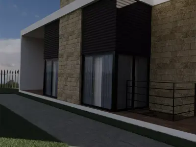 3D-Scene modern house in countryside Free 3D model