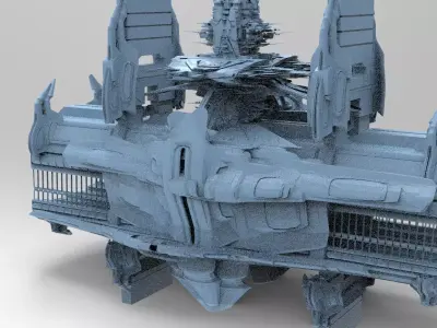 Sci fi Train Base 1  3D model