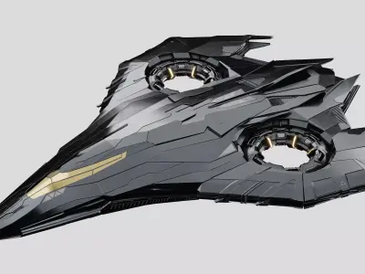 Sci-Fi Spaceship Low-poly 3D model