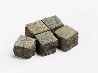 Pavestone Cobblestone High Poly PBR 3D model