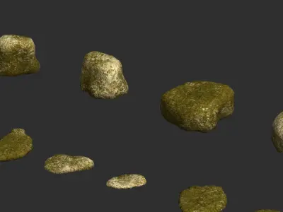 Assorted Rocks - Moss 2 Low-poly 3D model