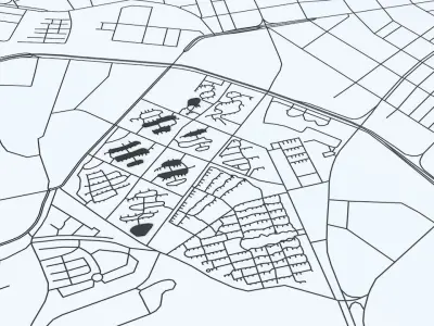 Dalian Road Network and Streets 3D model