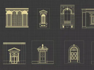 European-style windows 3D model