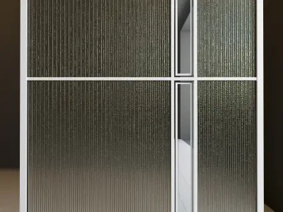 Glass partition door Set 32 Low-poly 3D model