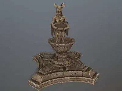 angel fountain Low-poly 3D model