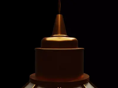 Retro Pendant Light Low-poly 3D model
