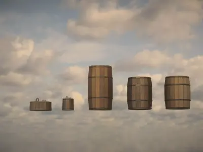 Western Barrels Low-poly 3D model