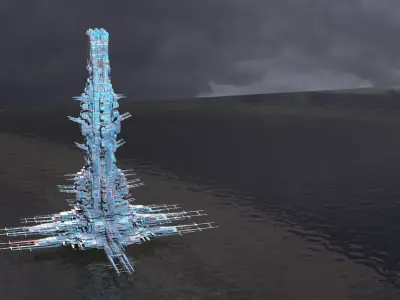 Space Station science military facility 3D model