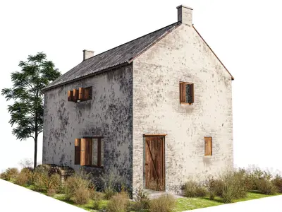 Old Vintage House Low-poly 3D model