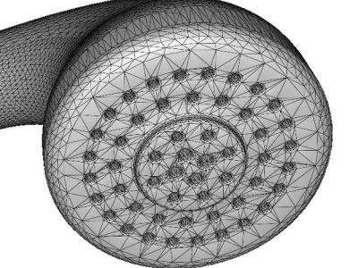 Brass Shower Head Low-poly 3D model