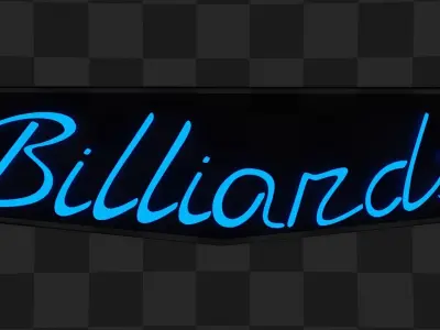 Neon Sign - Billiards Low-poly 3D model