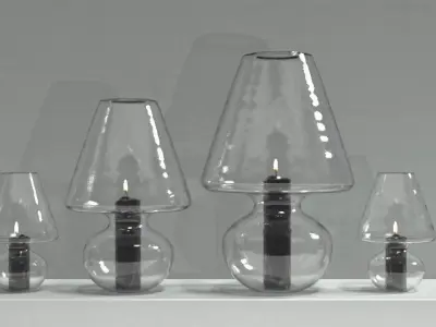 Glass and candle 3D model